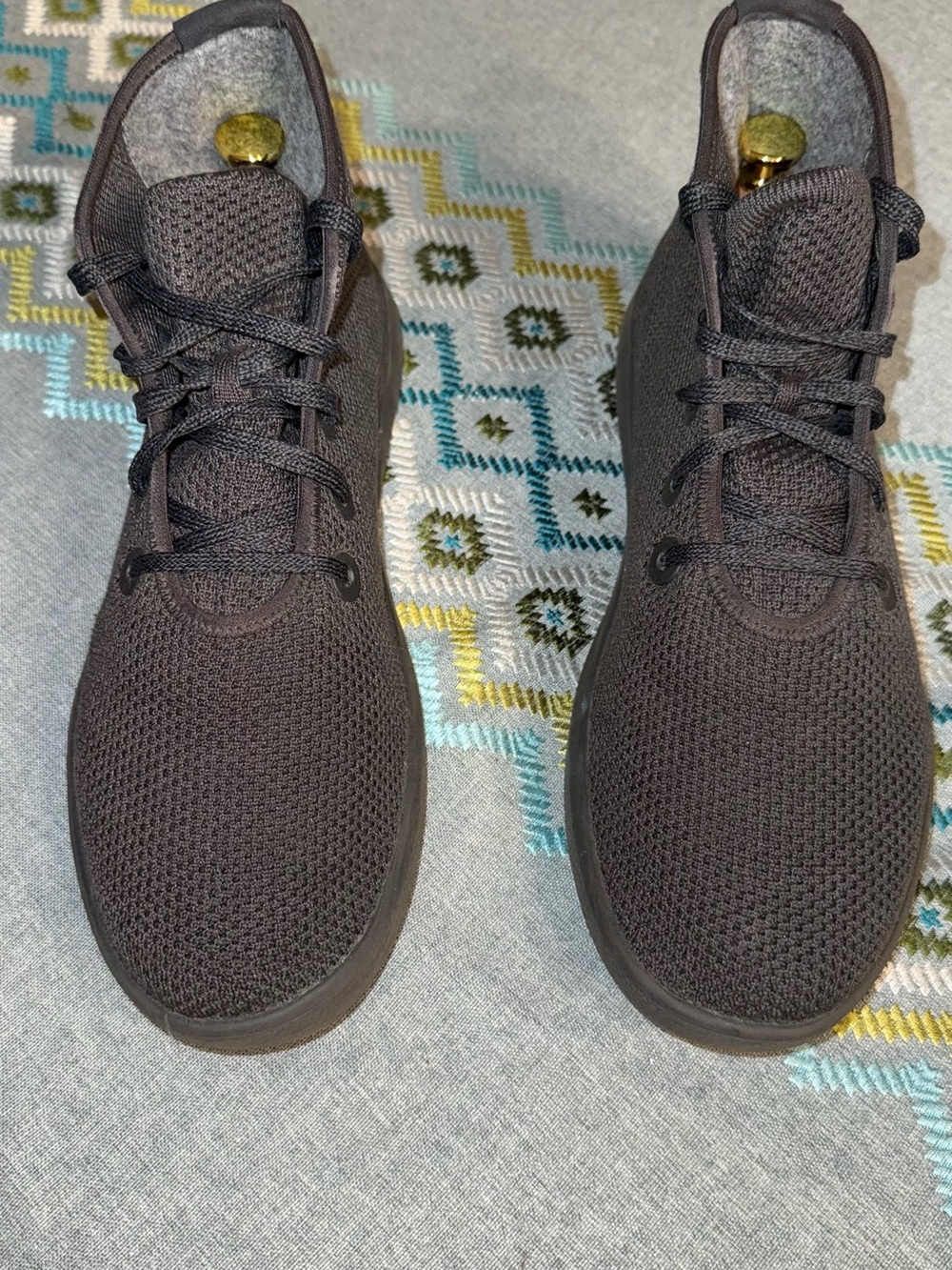 allbirds Men's Dark Grey and Black Mesh Lace-Up Sneakers